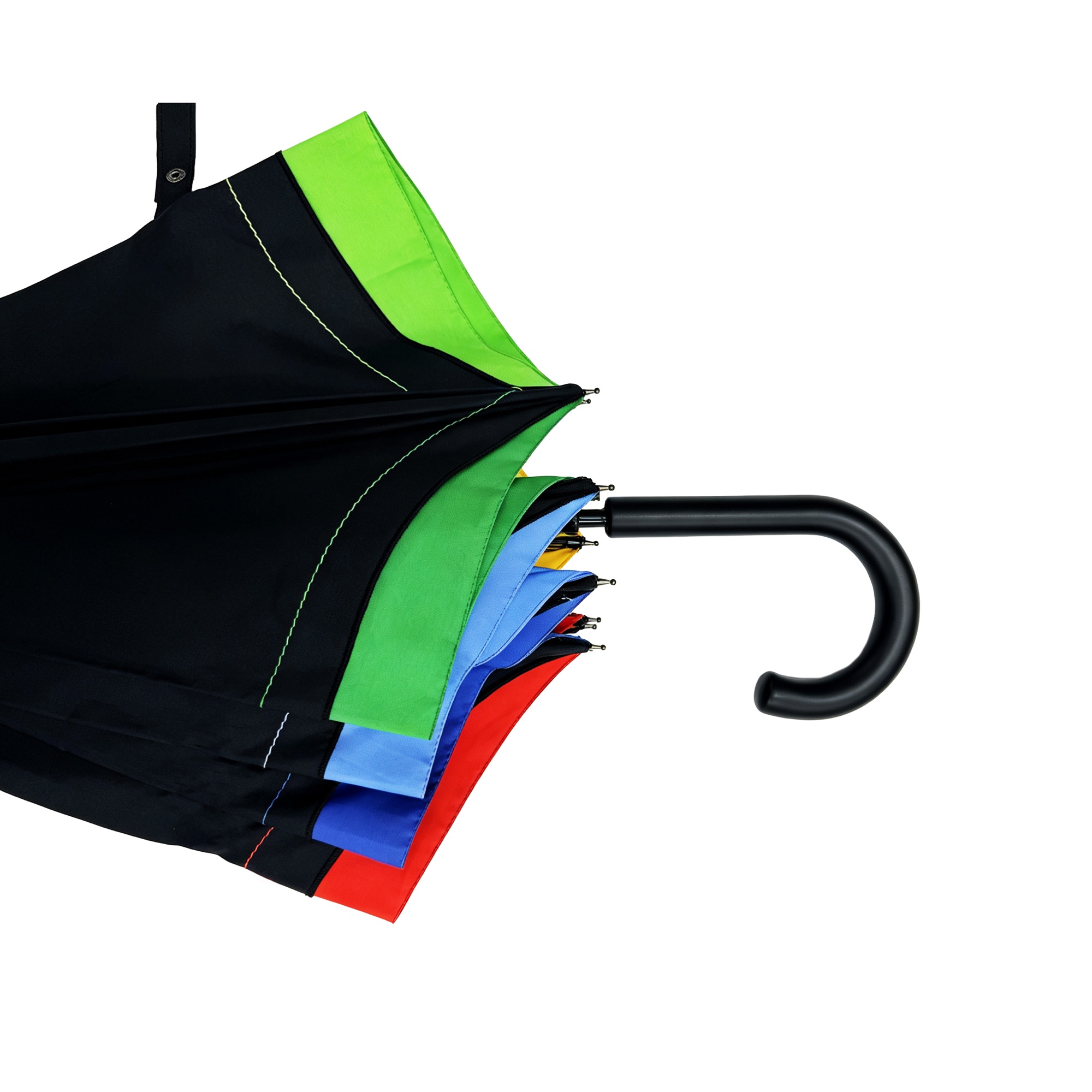 Color-Panel Straight Automatic Umbrella — Product image 6
