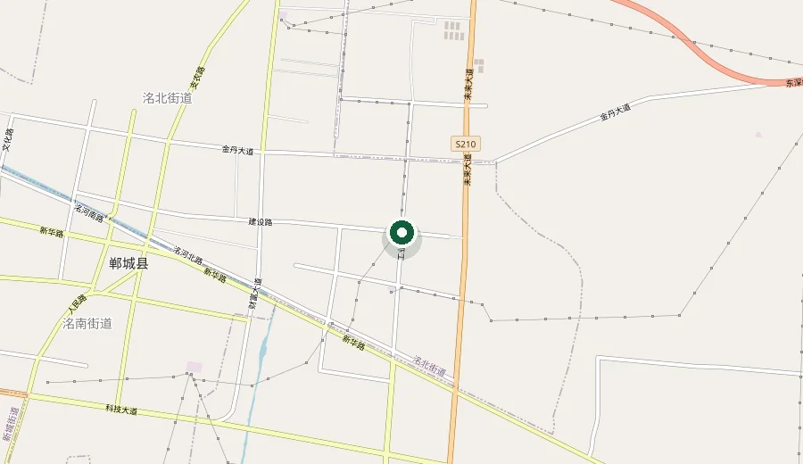 Mapa de Gongye Avenue y el Umbrella Industrial Park en Dancheng
