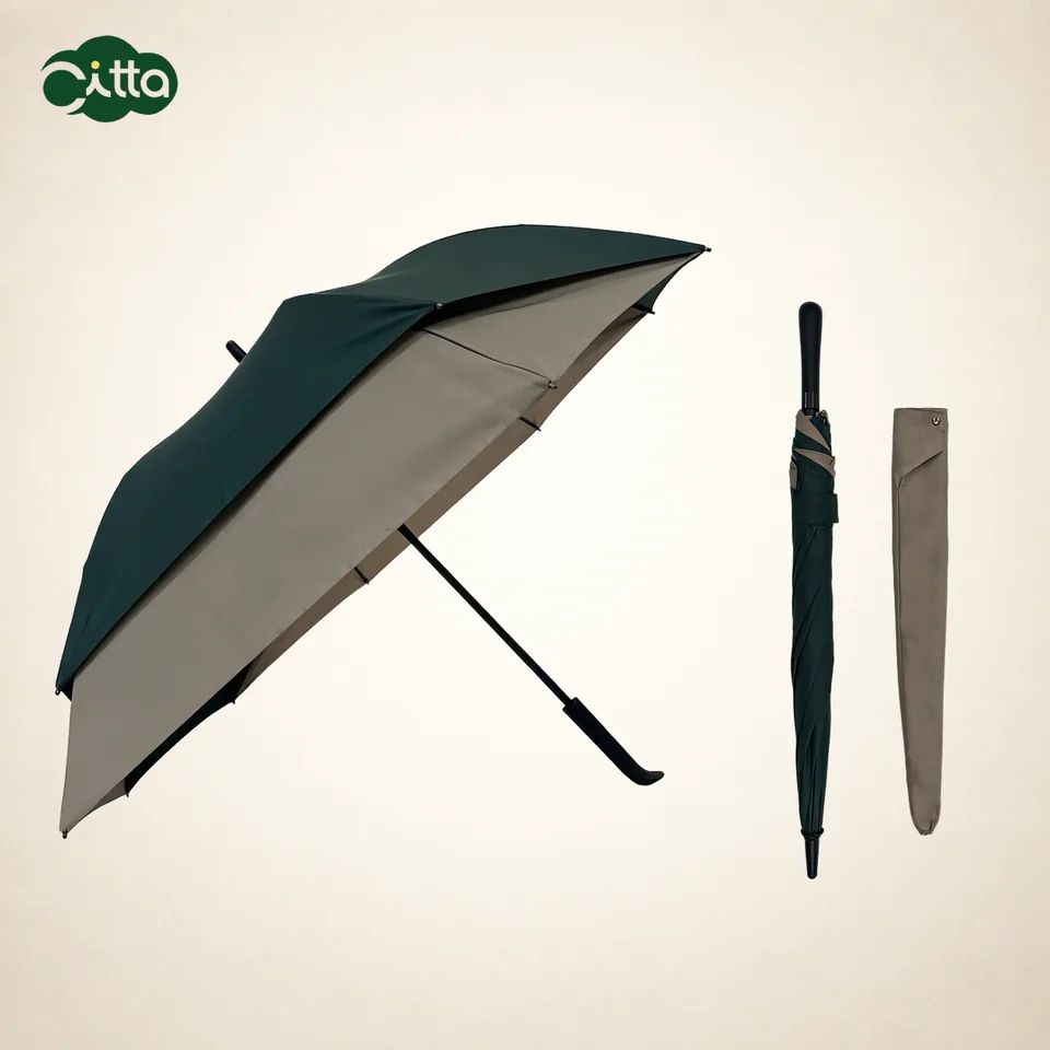 Two-Person Straight Automatic Umbrella with Telescopic Ribs