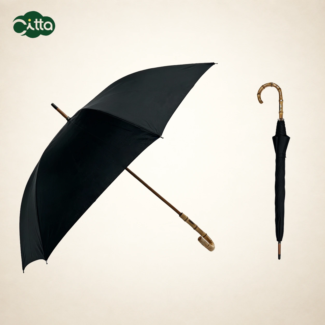 Bamboo Handle Long Umbrella