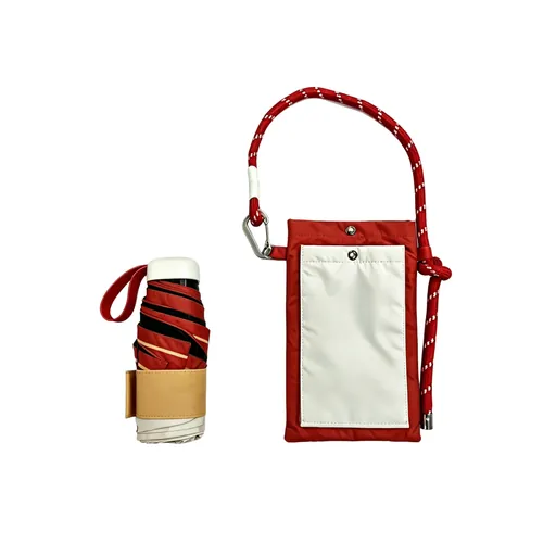 Flat five-fold manual umbrella with a carry sleeve fitted with a handle — Product image 8