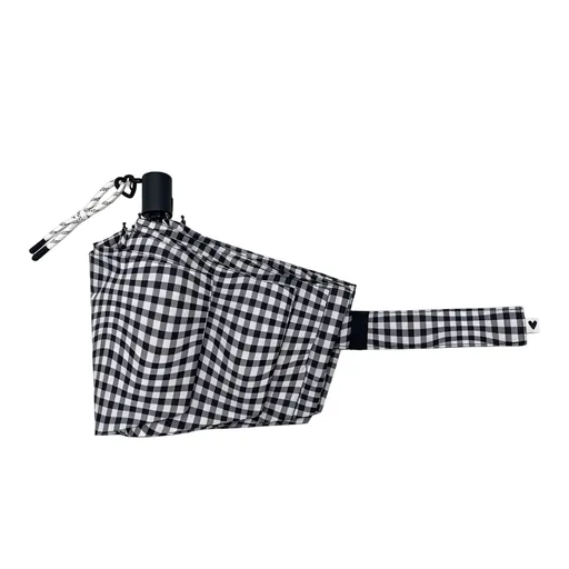 Minimalist Checkered 3-Fold Auto Open-Close Umbrella — Product image 4
