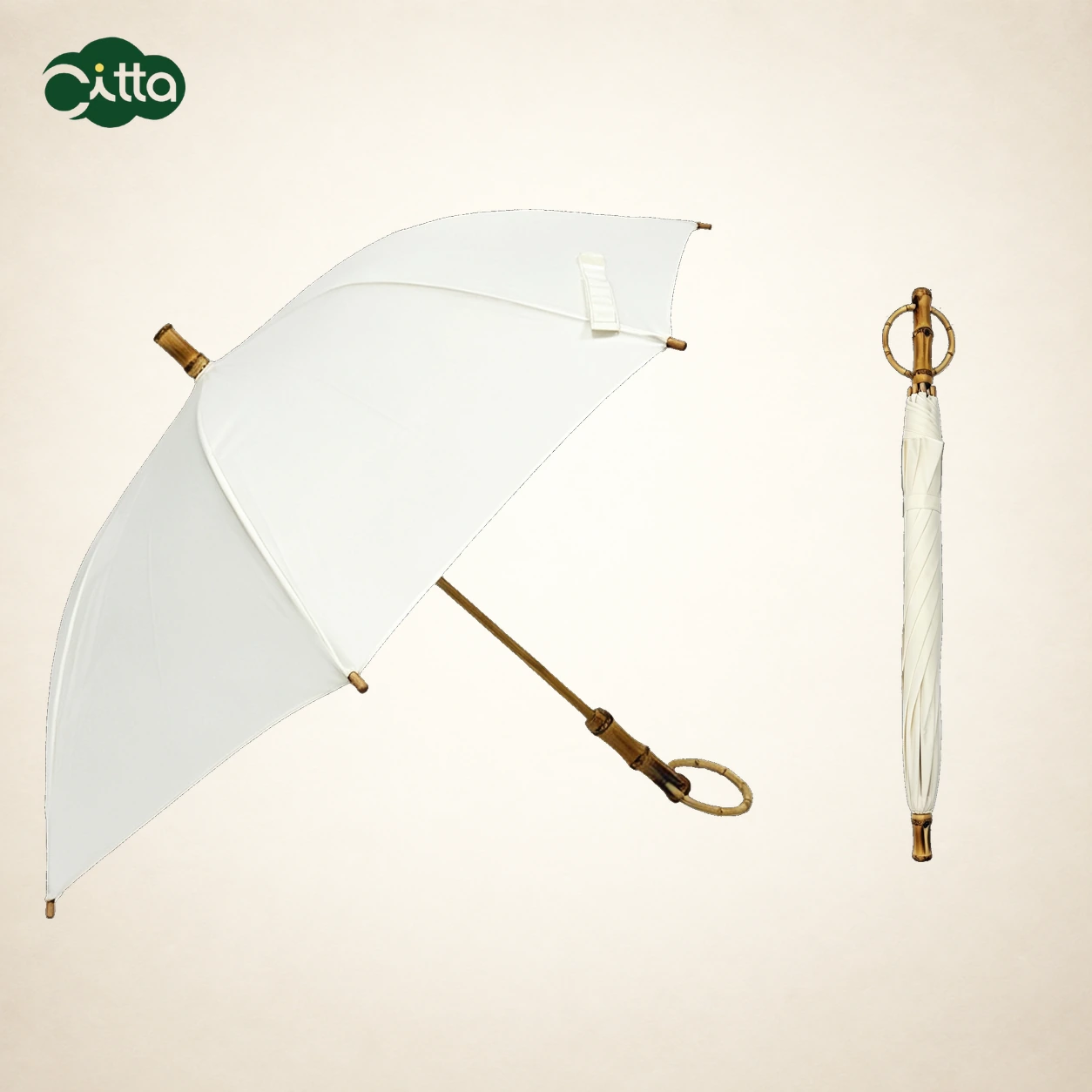 Bamboo-Handle 19-Inch Straight Umbrella